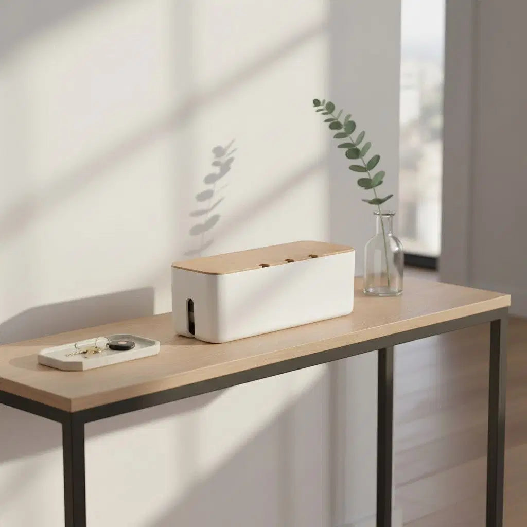 CordNest Bamboo Cable Management Box