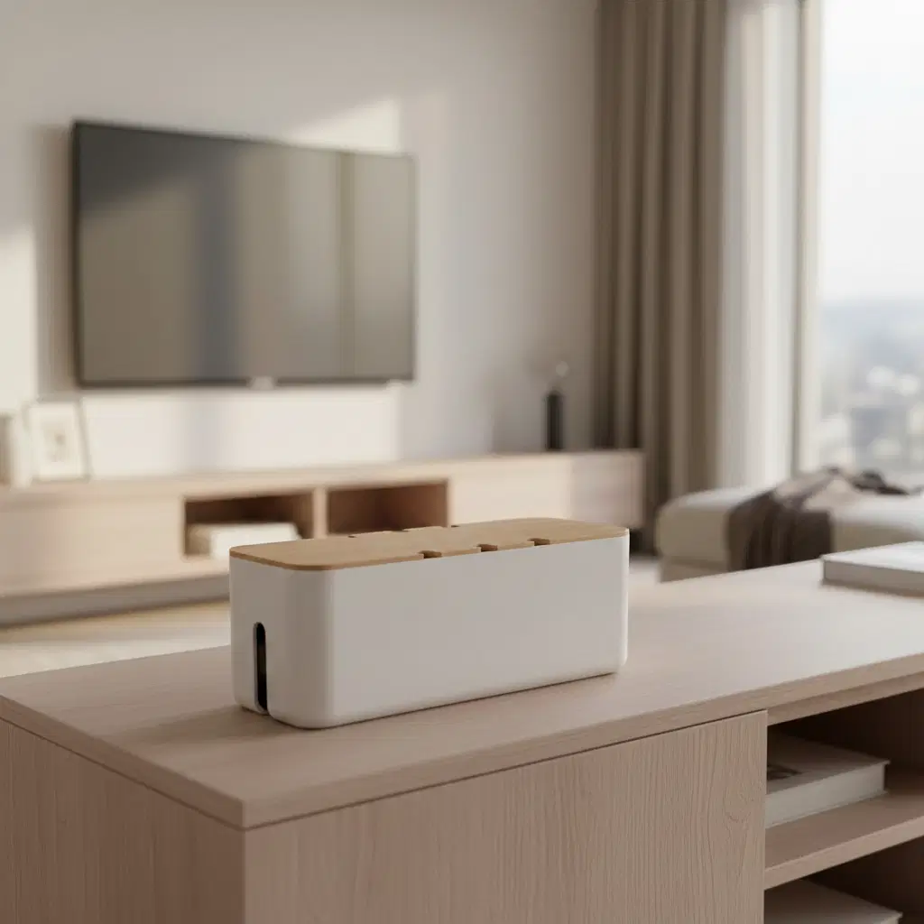 CordNest Bamboo Cable Management Box